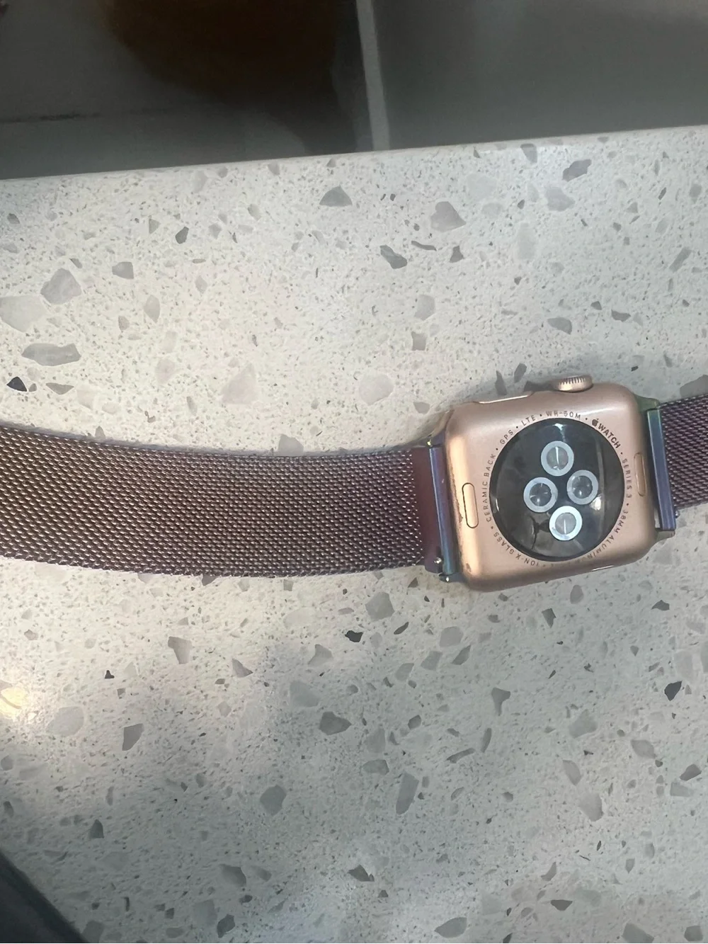 Apple Watch with Iridescent Milanese Loop - Gold Case